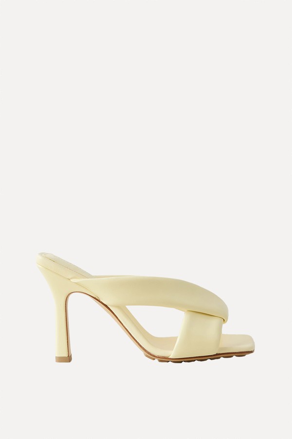 Riva Padded Glossed-Leather Mules from Bottega Veneta