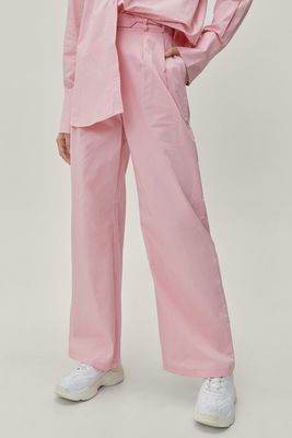 Poplin Tailored Wide Leg Co-Ord Trousers from NastyGal