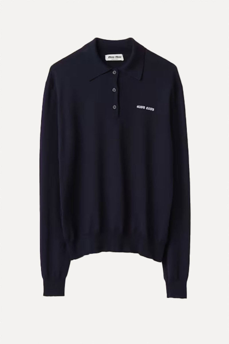 Wool Knit Polo Shirt from Miu Miu