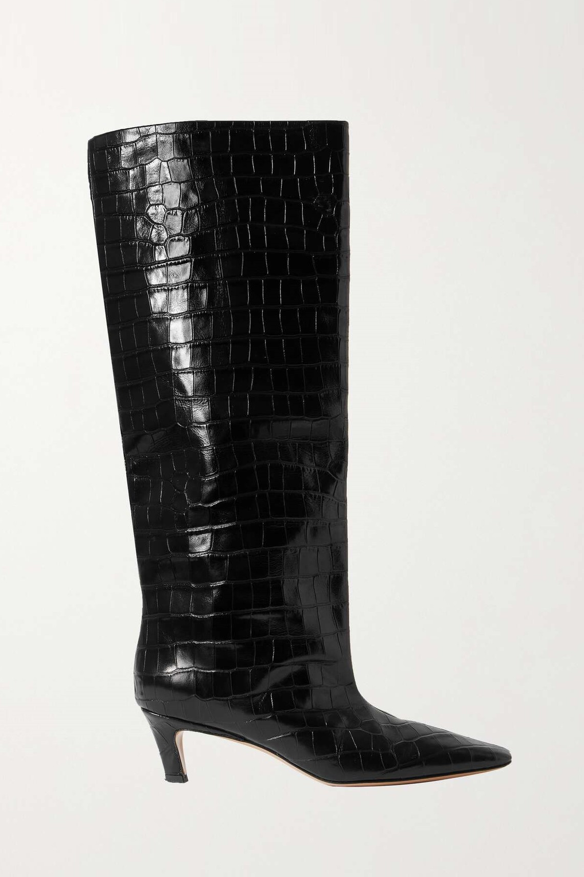 Croc-Effect Leather Knee Boots from Toteme