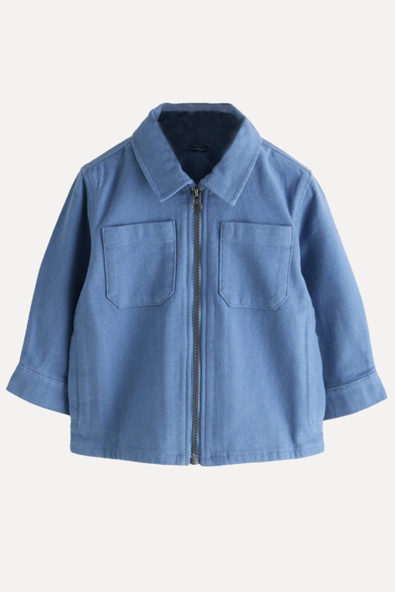 Denim Brushed Zip Overshirt from Next
