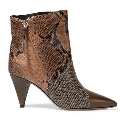 Latts Paneled Snake-Effect Leather Boots from Isabel Marant