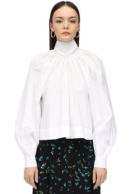 Cotton Poplin Blouse With Bow from Ganni