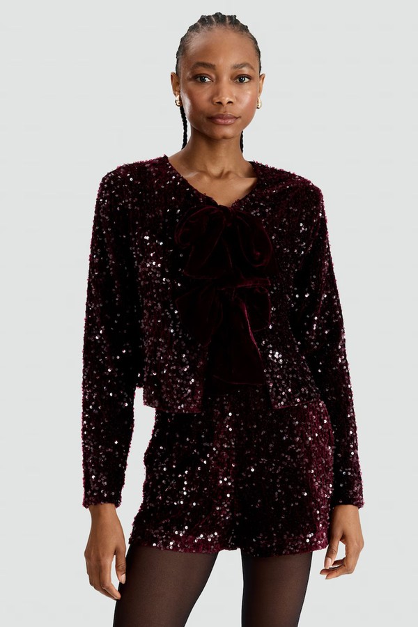 Sequin Embellished Bow Detail Jacket from F&F 