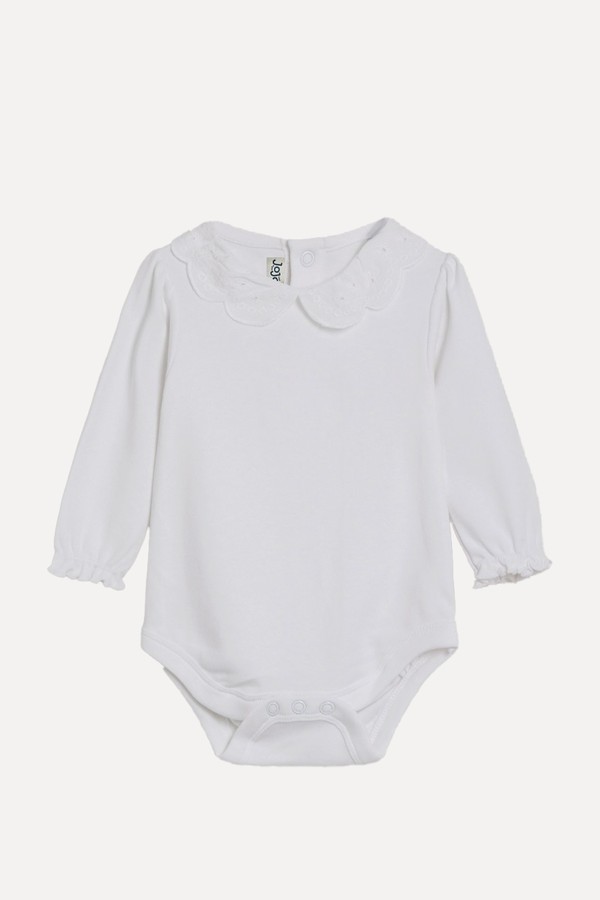 Broderie Collar Long Sleeve Bodysuit