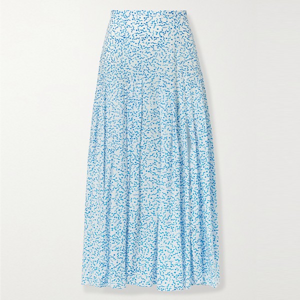 Claire Printed Cotton & Silk-Blend Midi Skirt from Rixo