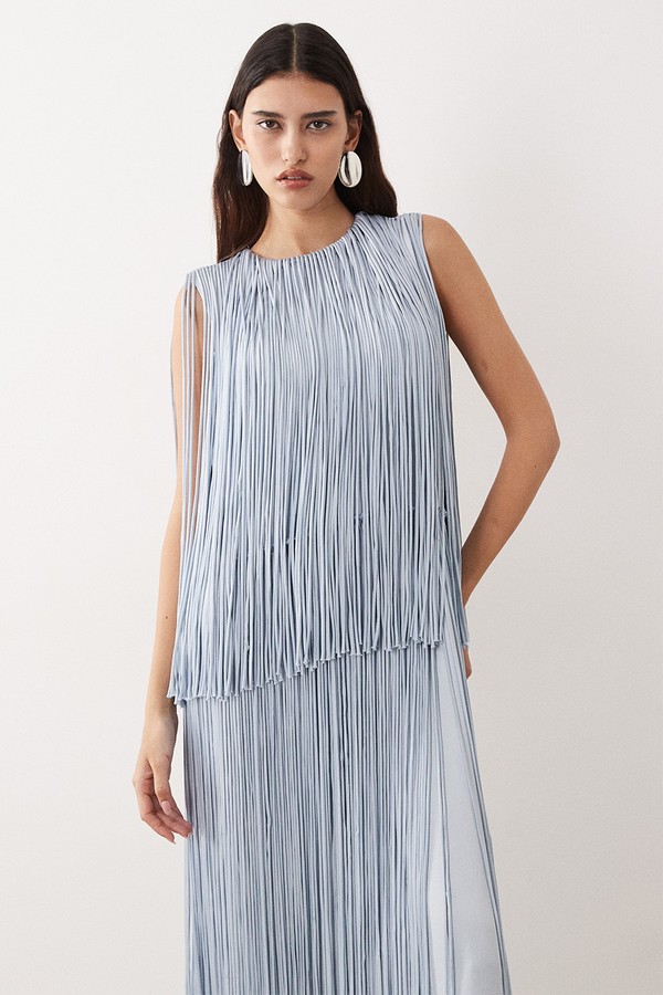  Tiered Fringe Maxi Dress