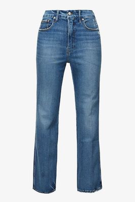 Straight-Leg High-Rise Stretch-Denim Jeans from Good American