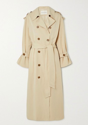 Alanis Belted Double-Breasted Lenzing Ecovero Blend Twill Trench Coat from By Malene Birger