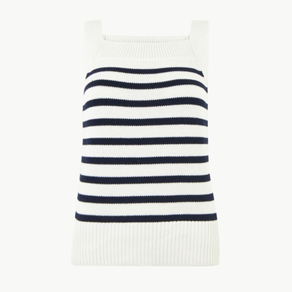 Pure Cotton Striped Knitted Vest