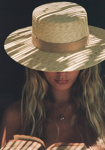 Spencer Suede-Trimmed Straw Boater Hat, £75 | Lack Of Color