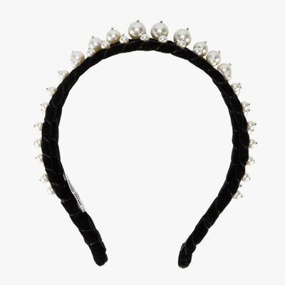 Pearl Embellished Double Headband from Miu Miu
