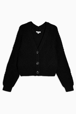 CONSIDERED Crop Knitted Cardigan With Recycled Polyester