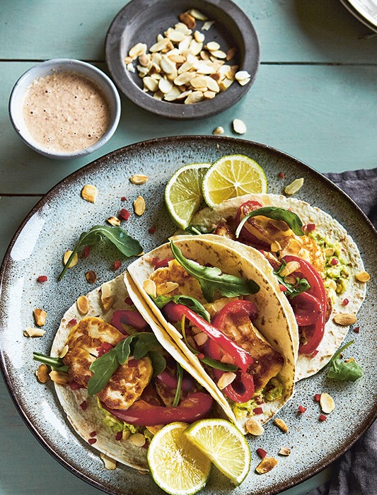 Halloumi & Almond Tacos