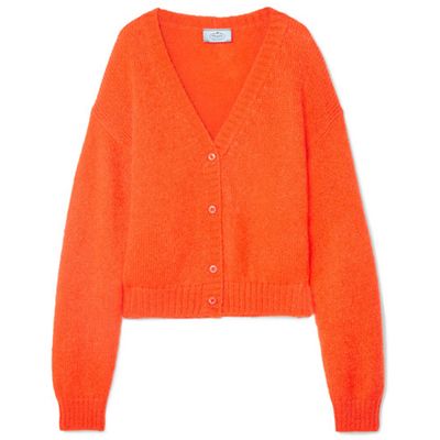 Cropped Mohair Blend Cardigan from Prada