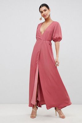 Wrap Front Maxi Dress from Fashion Union
