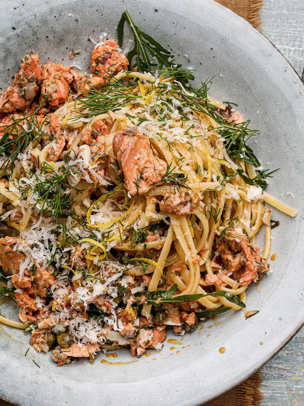 Salmon Linguine With Chilli Oil