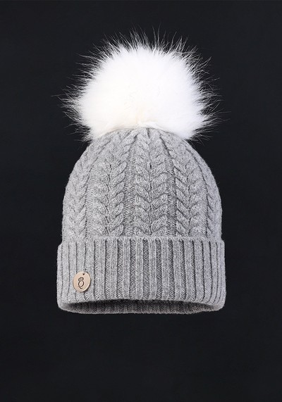 Georgie Cable Rib Pom Pom Hat