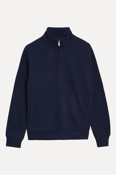 Pure Cotton Half Zip Sweatshirt from M&S