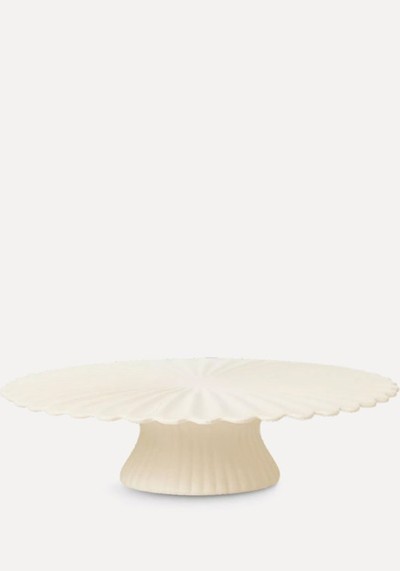 Fountain Scalloped-Edge Stoneware Cake Stand