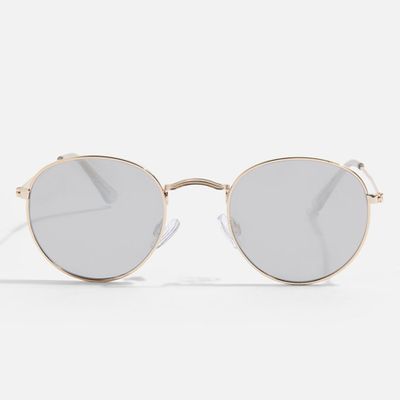 Mirror Silver Round Sunglasses from Topshop