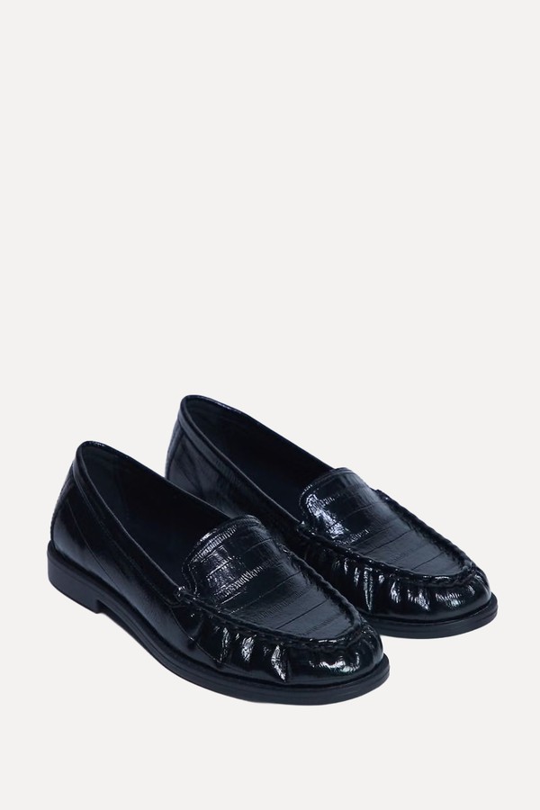 Coby Ruched Toe Croc Loafers