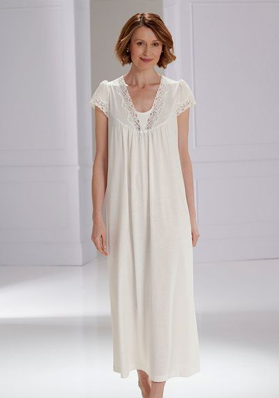 Lace-trimmed Cotton Nightdress from David Nieper