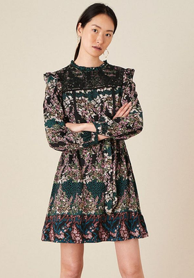 Embroidered Chest Printed Dress from Monsoon