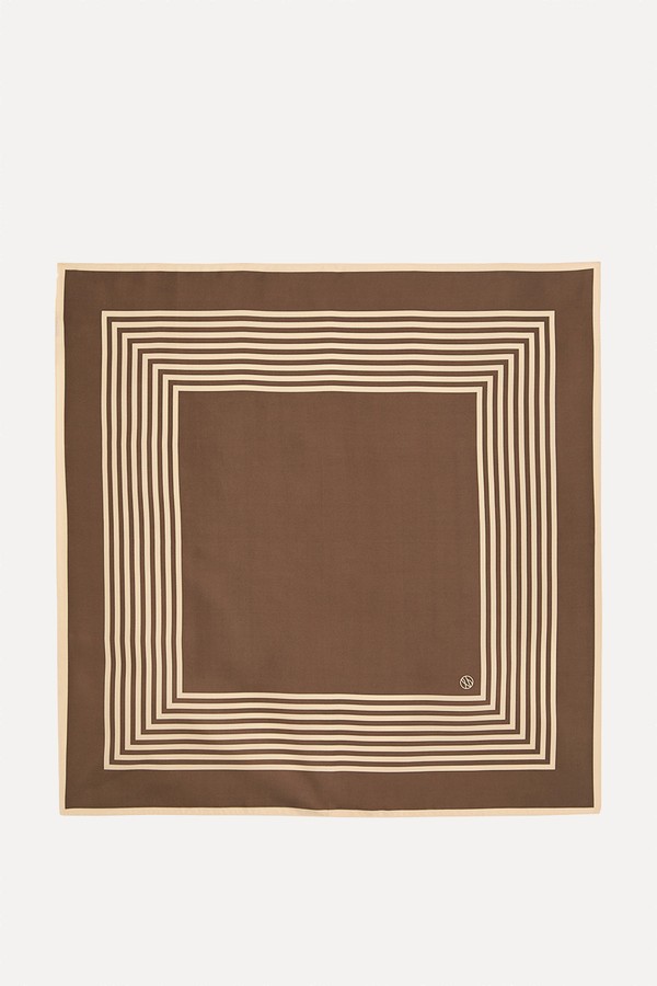 Striped-Print Silk Scarf from LE SCARF
