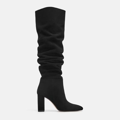 High-Heel Leather Boots from Zara