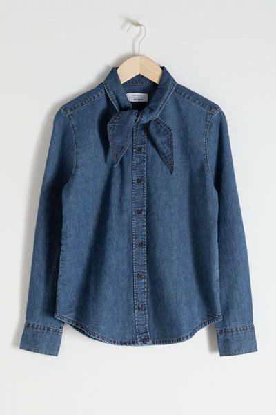 Organic Cotton Denim Tie Shirt from & Other Stories