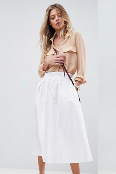 Tailored Linen Prom Skirt from ASOS