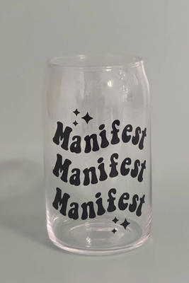 Manifest Beer Can Glass from Pop The Fizz