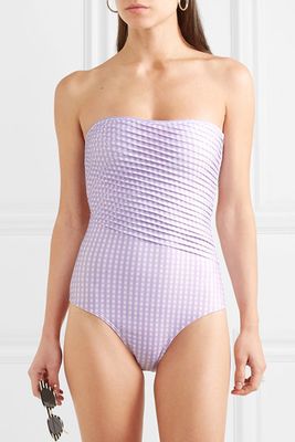 Gingham Bandeau Swimsuit from Peony