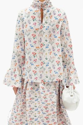 Quinton Floral-Printed Cotton-Poplin Blouse from Horror Vacui