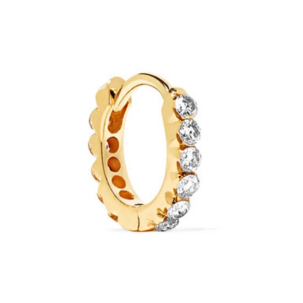 18-karat Gold Diamond Hoop Earring