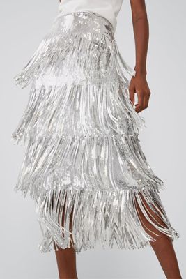 Sequin Skirt With Fringing from Zara