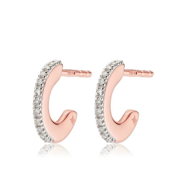 Fiji Small Skinny Hoop Diamond Earrings