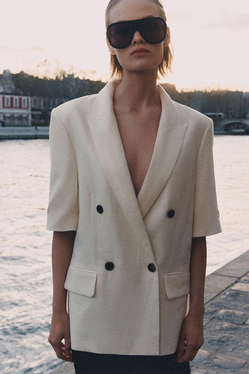 Linen Short Sleeve Blazer from Zara 