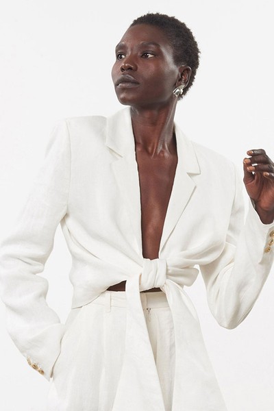 Catalina White Hemp Tie Jacket from Mara Hoffman