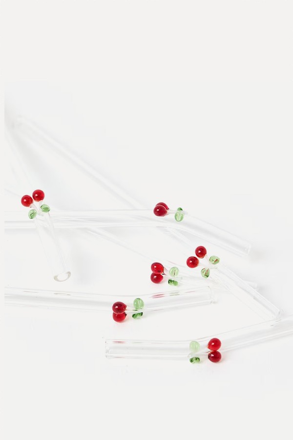 Cherry Reusable Glass Straws from Oliver Bonas