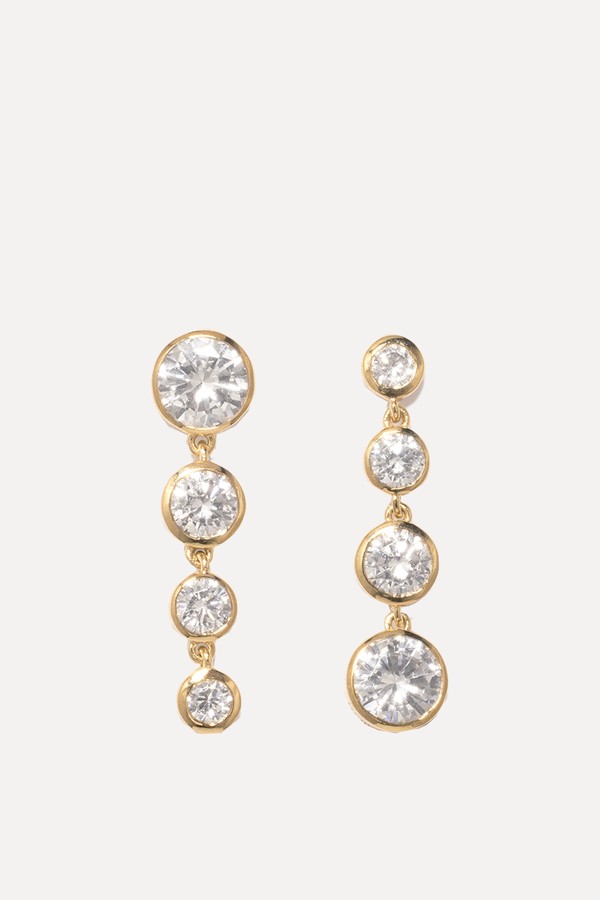 Light Of The Past II Cubic Zirconia & Gold Vermeil Earrings