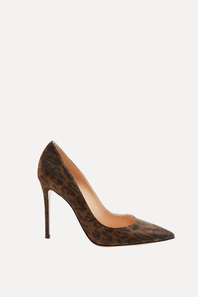 Gianvito 105 Leopard-Print Metallic Mesh Pumps  from Gianvito Rossi 