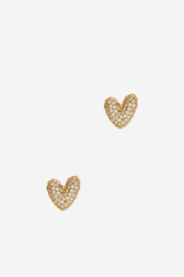 Gummy Heart 18kt Gold-Plated Stud Earrings from Crystal Haze