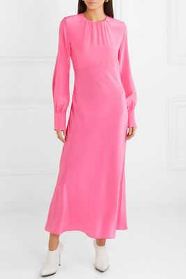 Gathered Silk Maxi Dress from Les Reveries
