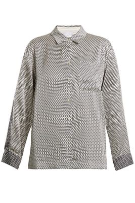 Geometric-Print Silk Pyjama Shirt from Asceno
