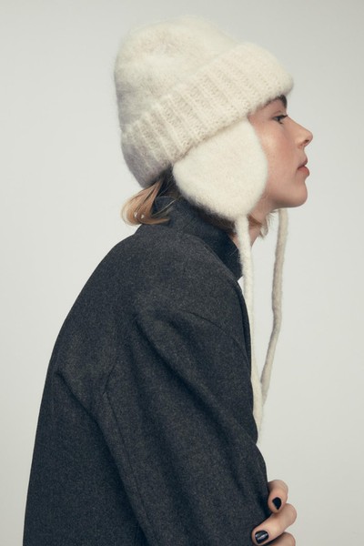 Alpaca Blend Beanie With Earmuffs from Zara