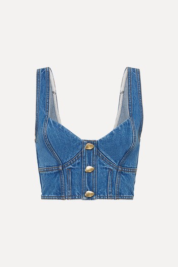 Elena Denim Cropped Bustier