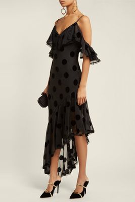 Raine Polka-Dot Asymmetric Dress from Maria Lucia Hohan