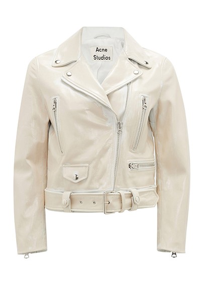 Patent Grained-Leather Biker Jacket from Acne Studios